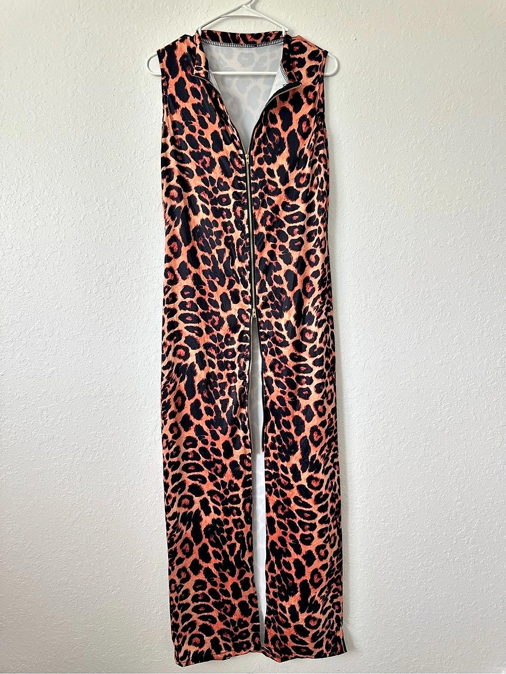Leopard Print Maxi Dress in Pink & Black Like New